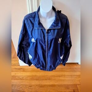 VINTAGE Adidas New York Yankees Unisex Windbreaker Jacket Navy  Size S